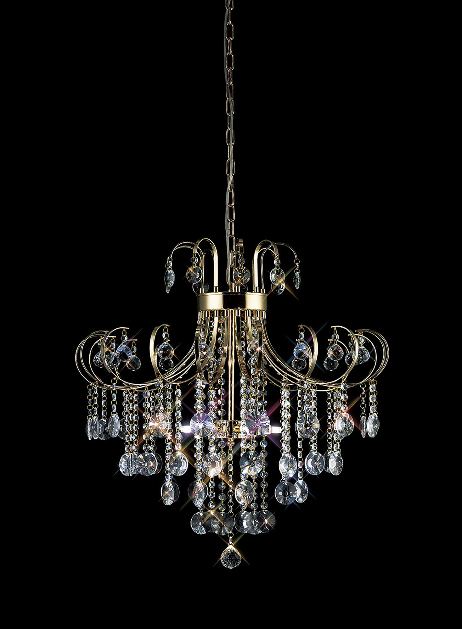 IL32055  Rosina Crystal Chandelier 6 Light French Gold